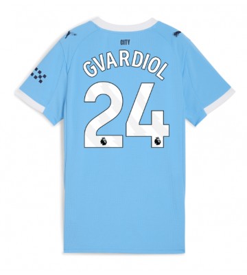 Lacne Ženy Futbalové dres Manchester City Josko Gvardiol #24 2025-26 Krátky Rukáv - Domáci